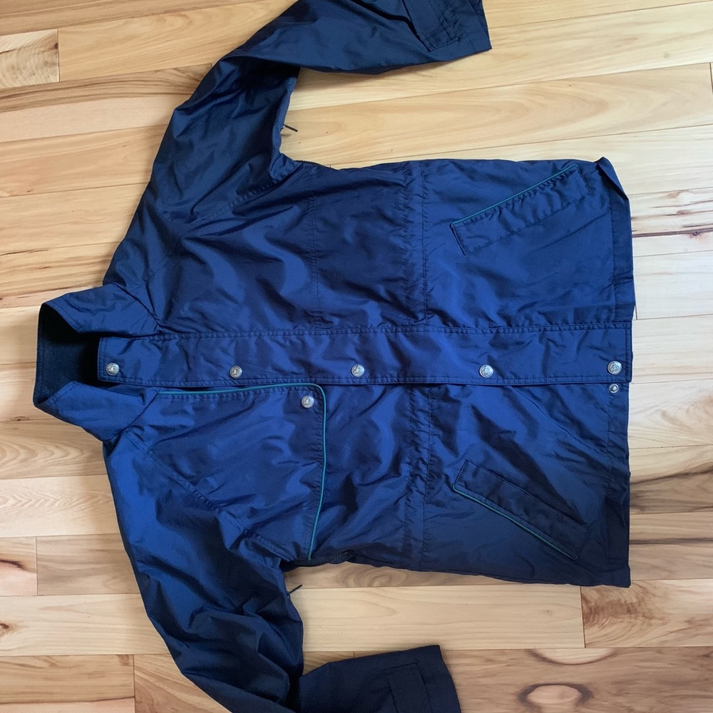 Navy blue lightweight waterproof equestrian jacket